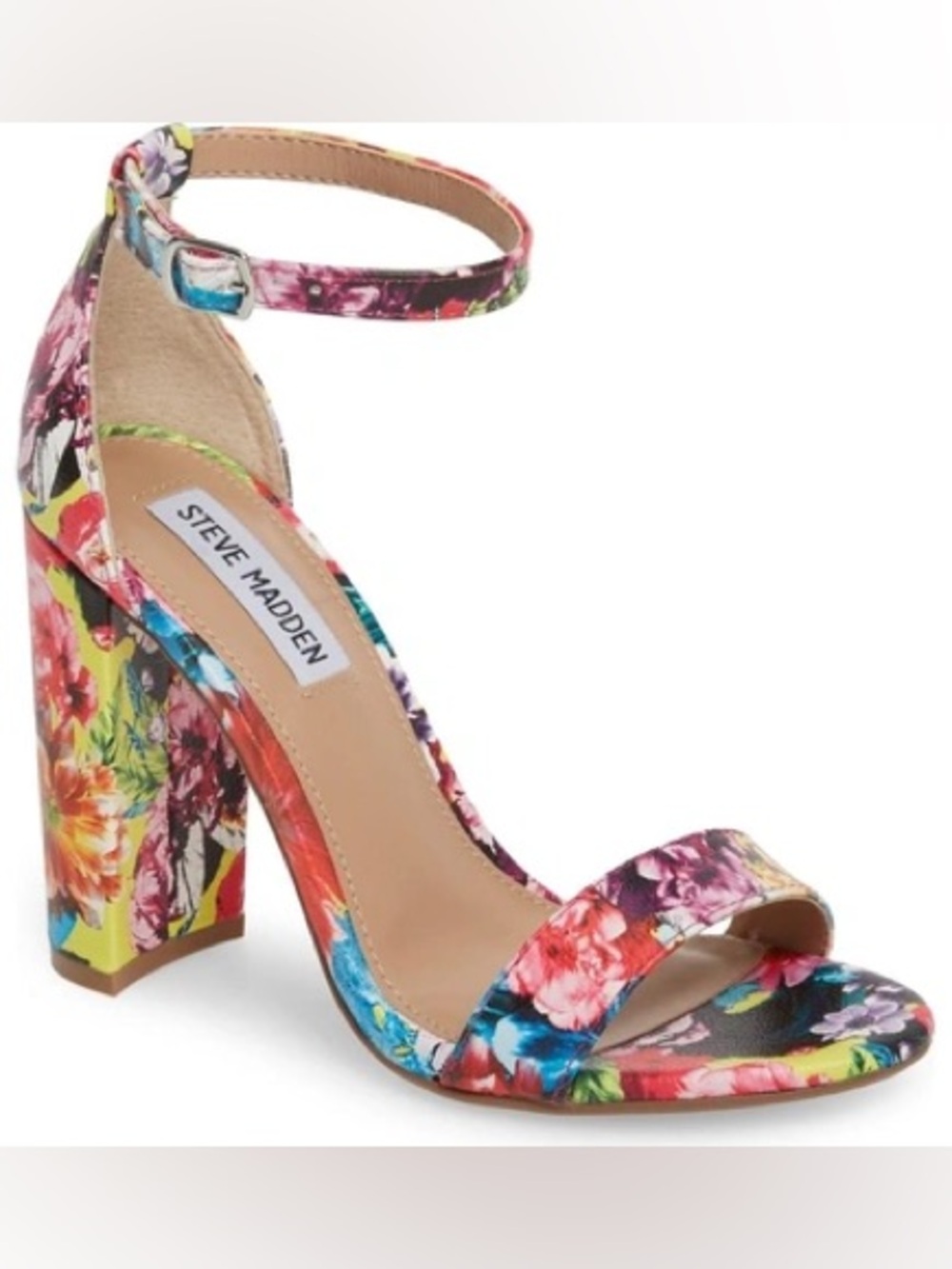Steve Madden Floral Carrson Block Heel Sandal
